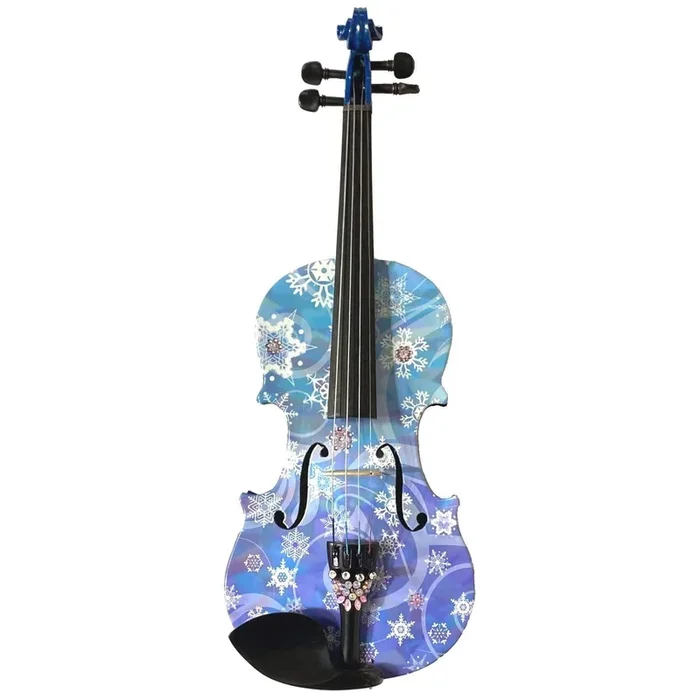 Snowflake Bling Violin Outfit with White Glow Bow
