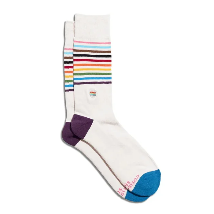 Socks That Save LGBTQ – Cream Medium