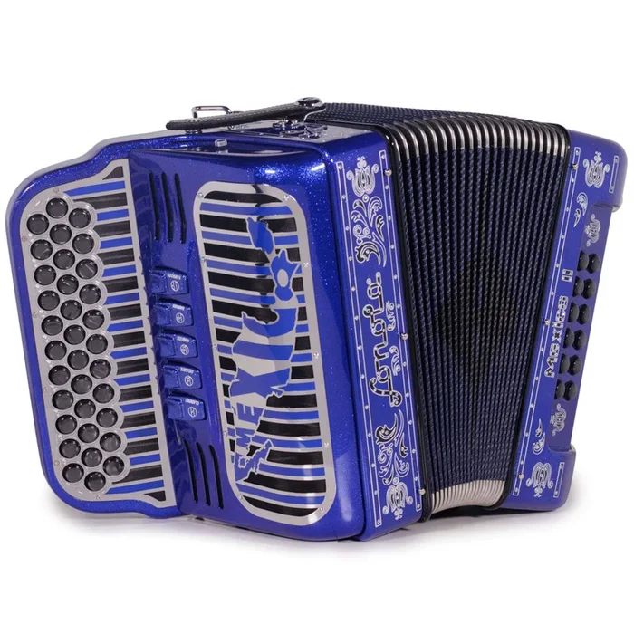 Sonola Mexico II Accordion 5 Switch FBE Blue Glitter with White