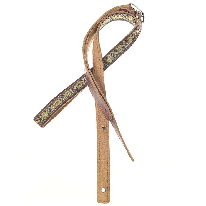 Souldier Anouk Saddle Strip 3/4″ Guitar Strap Mustard/Light Blue/Red