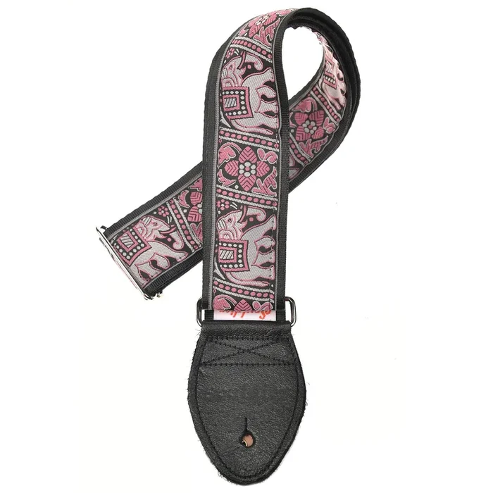 Souldier Bombay Elephants Pink/Black 1.5″ Strap (Black Belt & Black Ends)