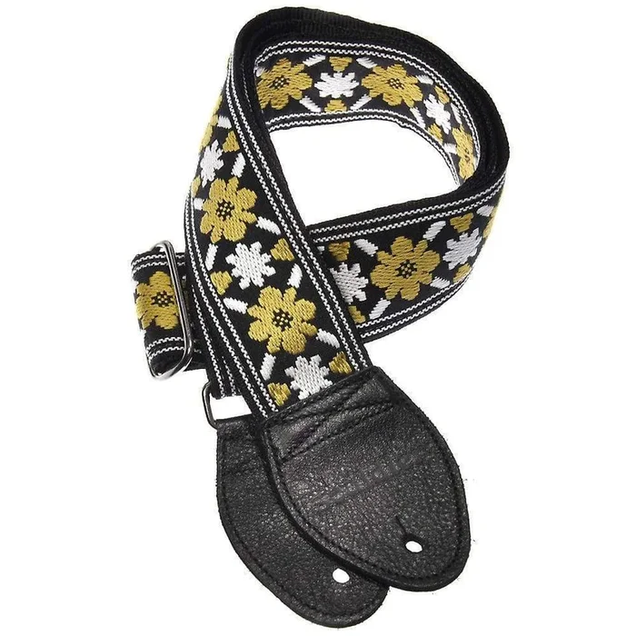 Souldier Guitar Strap – Gold Tulip ‘Rooftop Lennon’ (Black Ends)