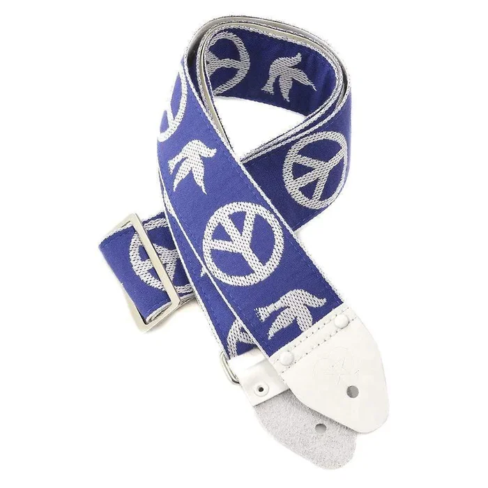 Souldier Guitar Strap – Neil Young Blue Peace Dove (White Vinyl Ends)