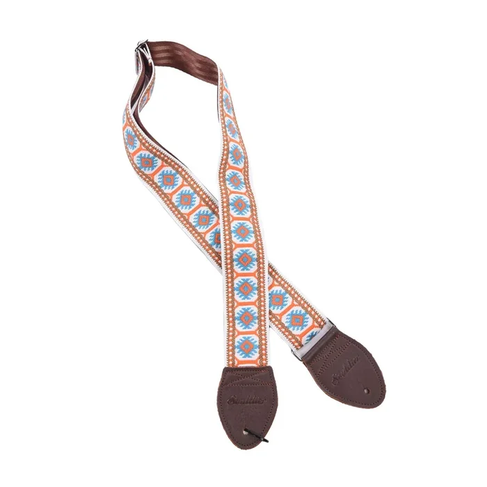Souldier Pillar Turquoise/Orange/White 2″ Strap (Nutmet Belt & Worn Brown Ends)