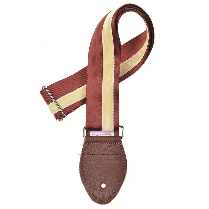 Souldier Racing Stripe Cream 2″ Strap (Burgundy Belt & Burgundy Ends)