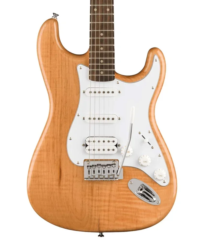 Squier FSR Affinity Series Stratocaster HSS, Laurel Fingerboard, White Pickguard – Natural