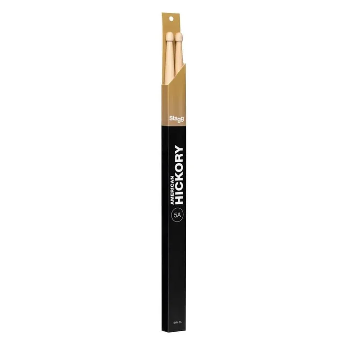 Stagg SHV5A Hickory V Drum Sticks- Wooden Tip – 5A