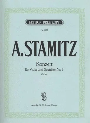 Stamitz, Karl: Concerto #3 in G (viola & piano)