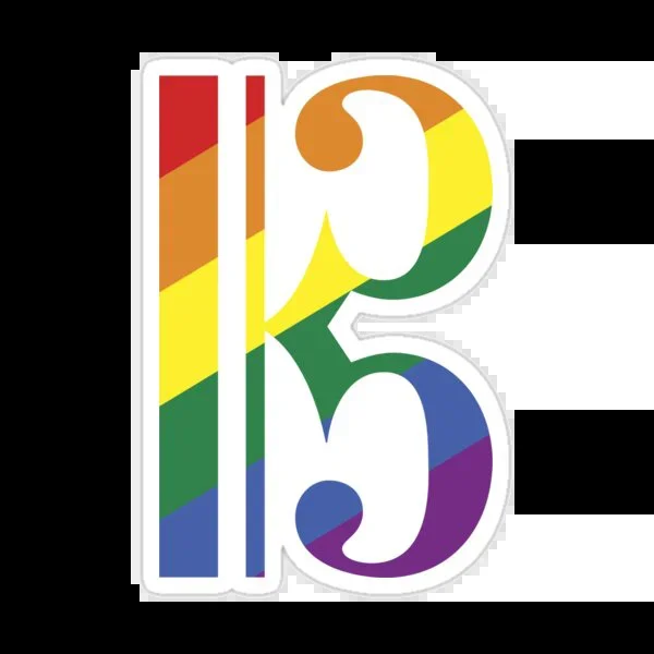 Sticker – Rainbow Alto Clef (68mm x 102mm)