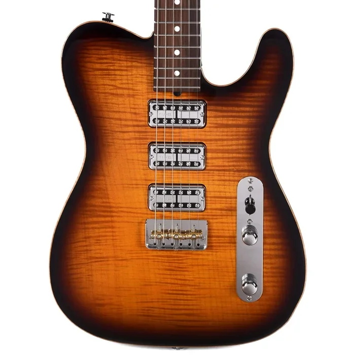 Suhr Custom Classic T One-Piece Maple Top & Back 2-Tone Sunburst w/TV Jones Pickups
