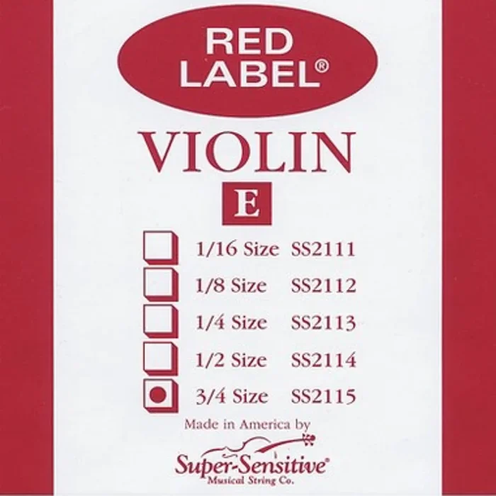 Super-Sensitive Red Label 3/4 Violin Individual E String (Medium Tension)
