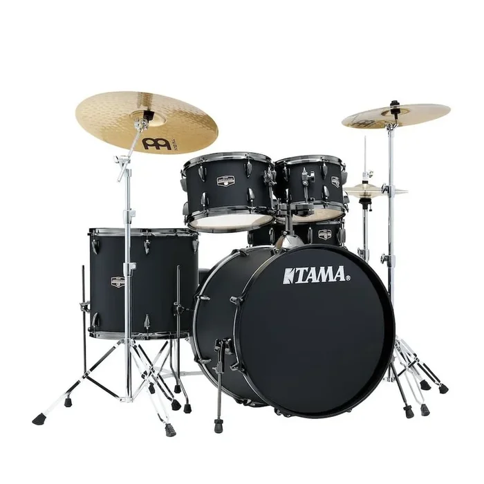 Tama Imperialstar 5pc Drum Set Complete w/Cymbals & Hw Blacked Out Black