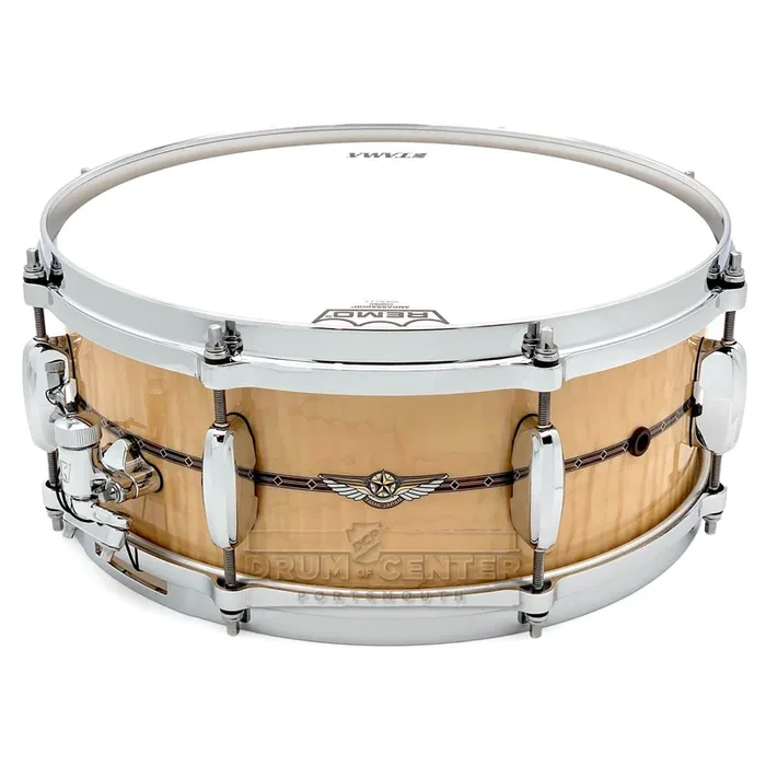 Tama Star Maple Snare Drum 14×5.5 Gloss Natural Curly Maple w/Inner & Outer Inlays