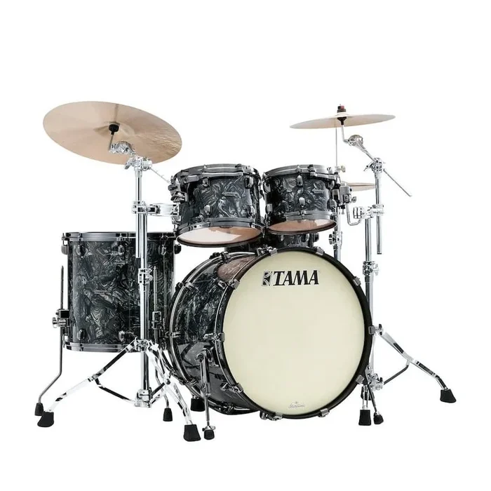 Tama Starclassic Maple 4pc Drum Set Charcoal Swirl w/Black Nickel Hw
