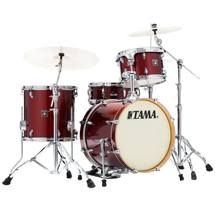 Tama Superstar Classic 4-Piece Shell Pack with 18″ Bass Drum and SM5W Hardware Pack Included – Dark Red Sparkle