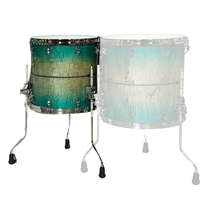 Tama TMF1414SRECB Star Maple 14″x14″ Floor Tom – Emerald Sea Curly Maple Burst