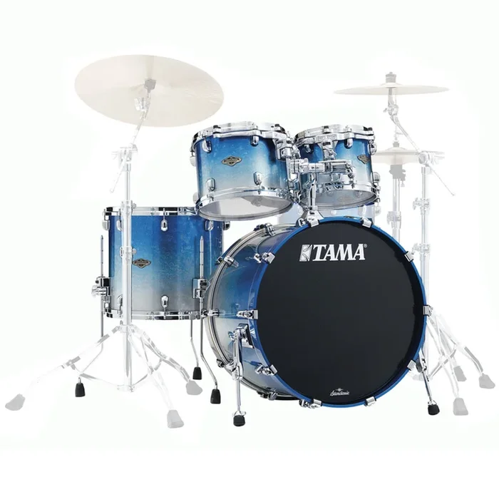 Tama WBS42S Starclassic Walnut/Birch 4-Piece Shell Pack with 22″ Bass Drum – Molten Blue Ice Fade