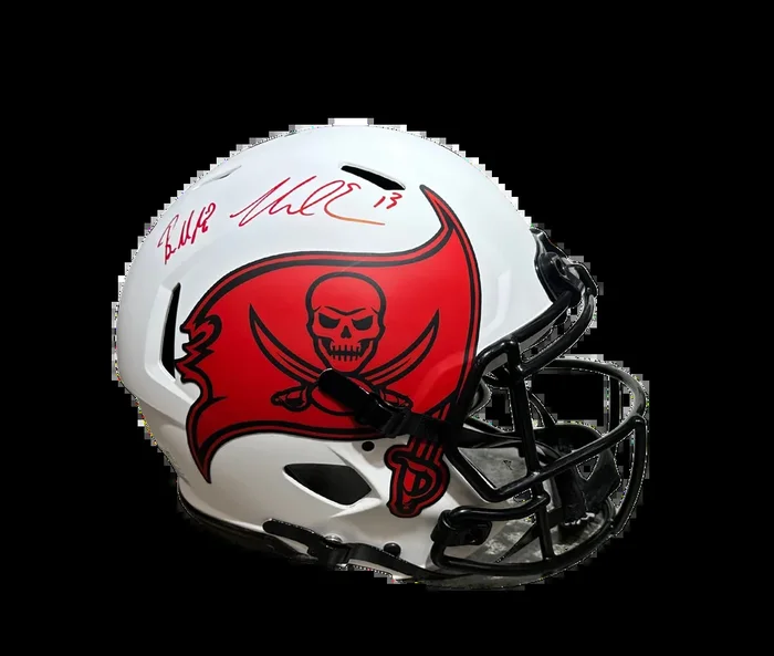 Tampa Bay Buccaneers Full-Size Helmet – Dual Signed by Baker Mayfield & Mike Evans (#13)