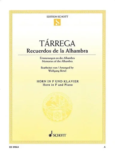 Tarrega, F (Birtel).: Recuerdos de la Alhambra (cello & piano)