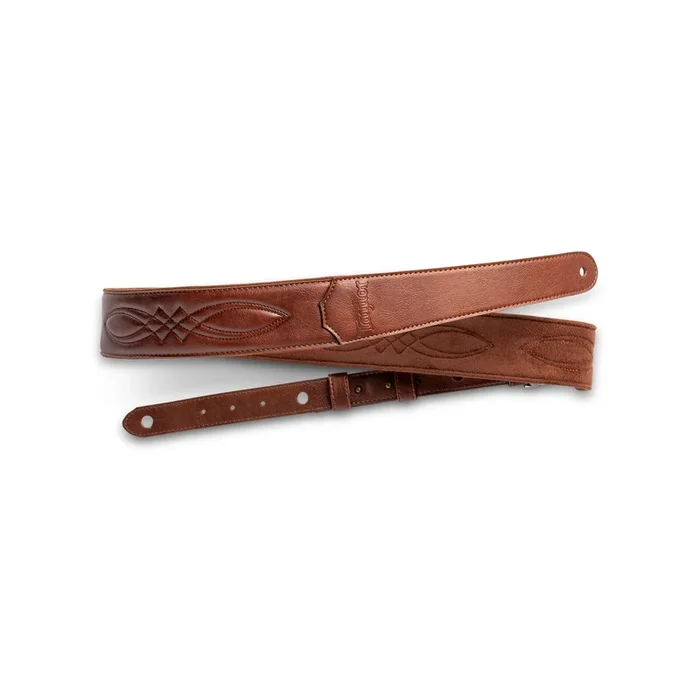 Taylor 2″ Vegan Leather Guitar Strap – Medium Brown