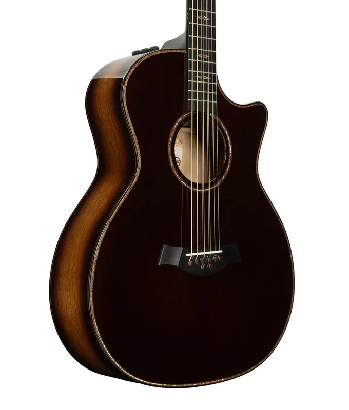 Taylor Catch #23 Custom GA Baritone-8 Black Lutz/Limba Acoustic-Electric Guitar – Chocolate Burgundy Top