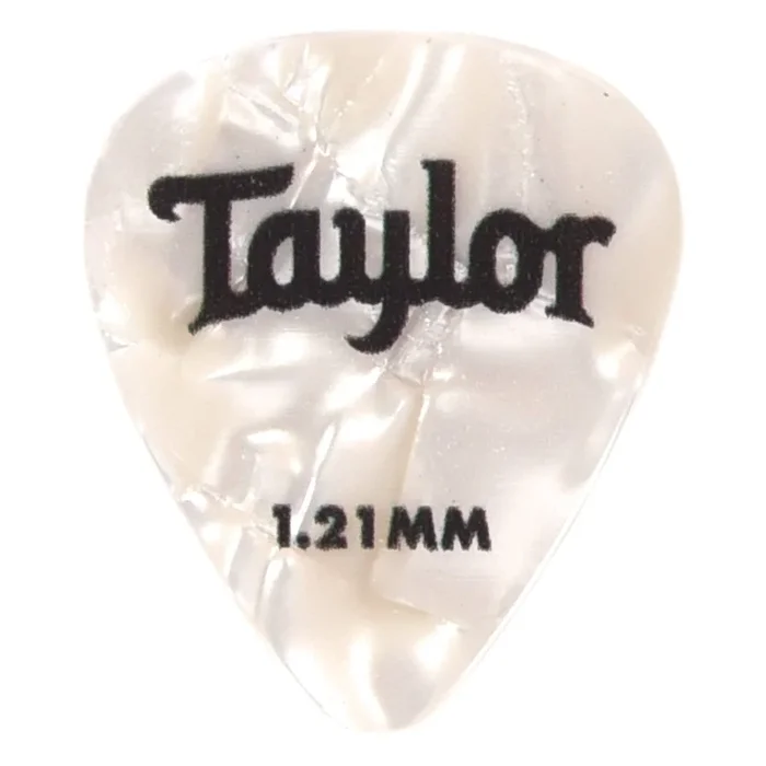Taylor Celluloid 351 Picks White Pearl 1.21mm 3 Pack (36) Bundle