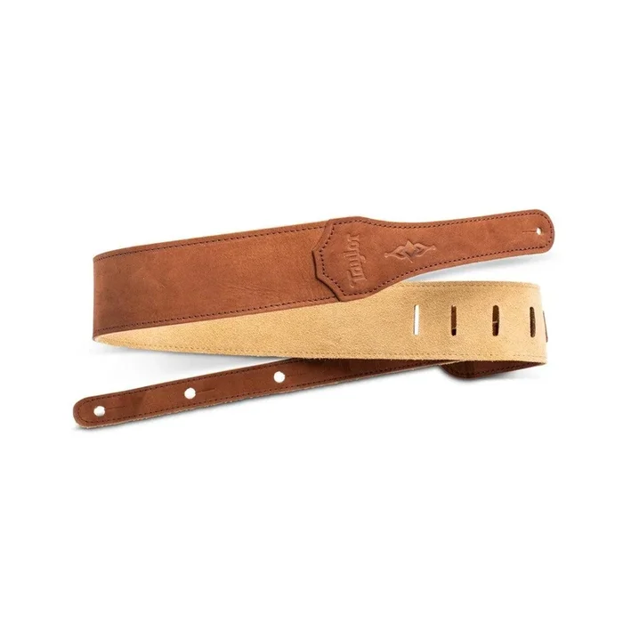 Taylor Gemstone Sanded Leather Guitar Strap | Medium Brown