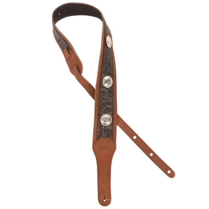 Taylor Grand Pacific Strap Brown Leather Nickel Conchos 3″