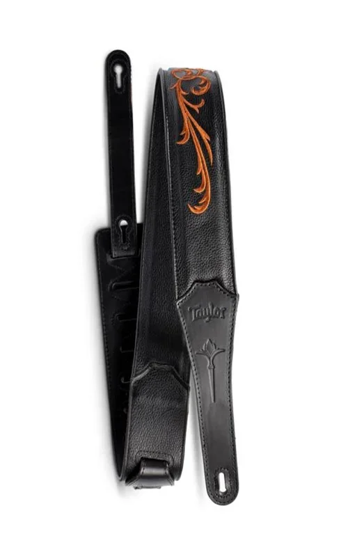 Taylor Nouveau 2.5″ Leather Guitar Strap Black