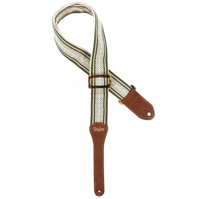 Taylor Strap White/Green Jacquard Cotton 2″