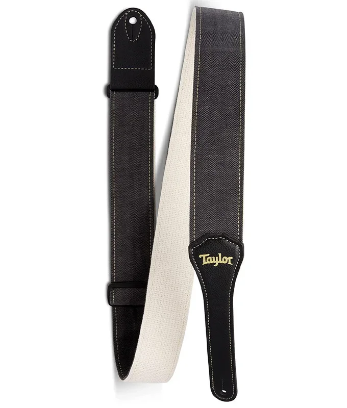 Taylor Vegan Herringbone Hemp Cotton Guitar Strap – Black