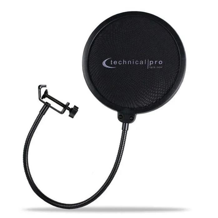 Technical Pro MKPF2 6″ Clamp On Microphone Pop Filter With 10″ Arm