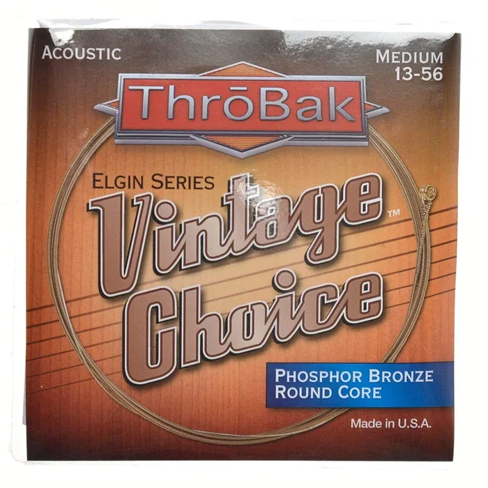 ThroBak Round Wound Phosphor Bronze Round Core Medium Acoustic String Set (13-56)