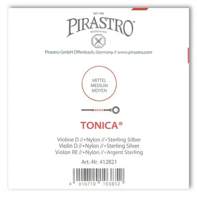Tonica Violin D String – 4/4 – Medium Gauge (Synthetic/Silver)