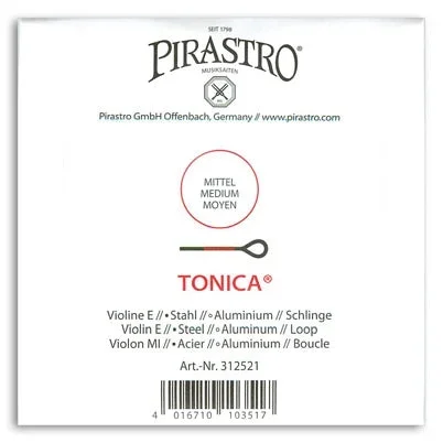 Tonica Violin E String – 4/4 – Medium Gauge – Loop (Aluminum-Wound Steel)