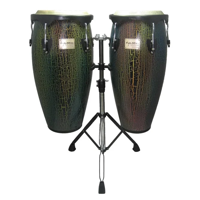 Tycoon 10 & 11 Dark Iris Supremo Select Congas w/Double Stand