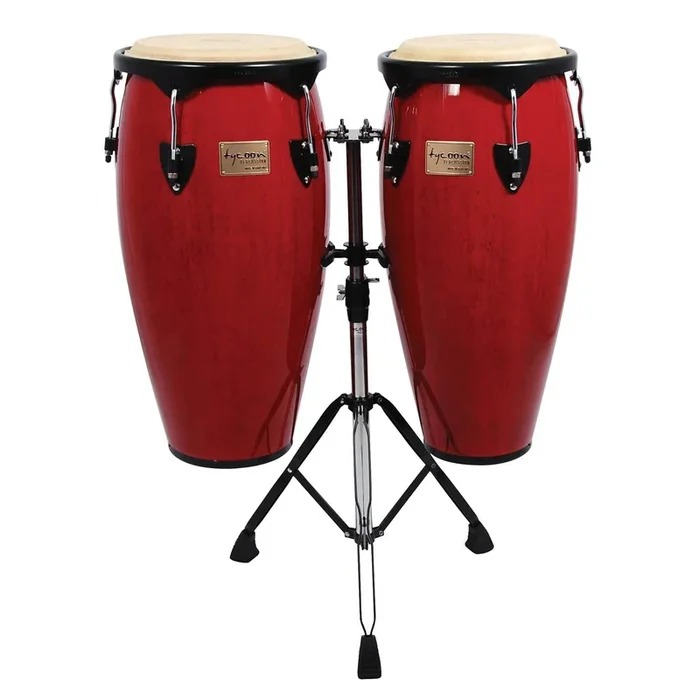Tycoon Percussion Conga Set Red Finish w/Double Stand