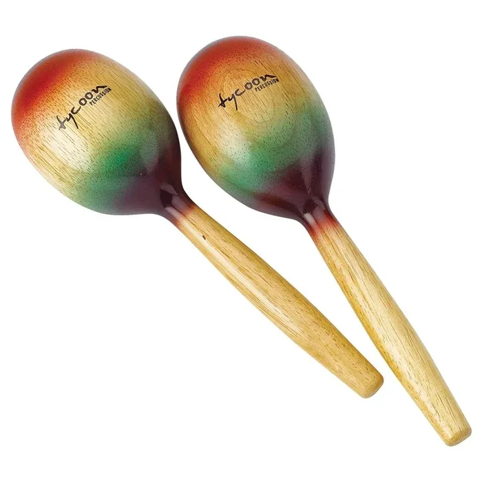 Tycoon Percussion Wooden Maracas Rainbow