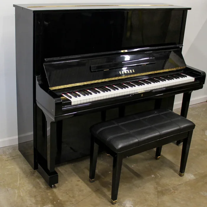 U3H 51″ Polished Ebony Studio Piano with bench