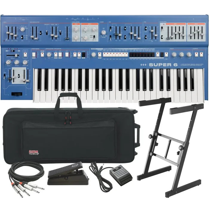 UDO Audio Super 6 12-Voice Polyphonic Keyboard Synthesizer – Blue STAGE RIG