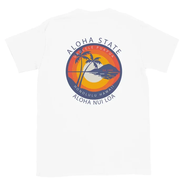 Ukulele Puapua original T-shirt “Paradise” Men’s [2 colors]