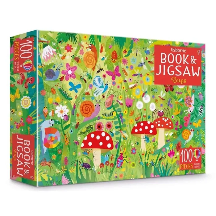 Usborne bugs book and 100 pc puzzle