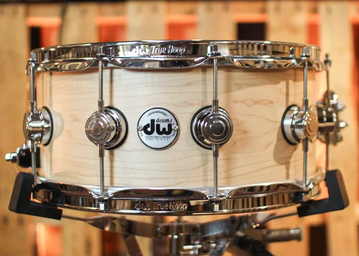 Used DW 6.5×14 Collector’s Black Swamp Natural Satin Oil Solid Maple Snare Drum – SO#883633
