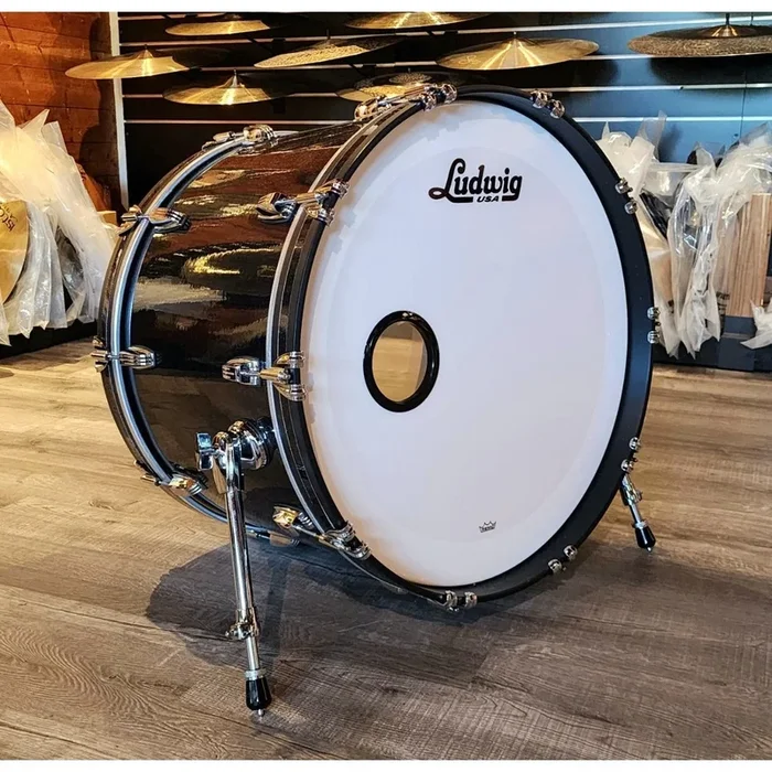 Used Ludwig Classic Maple 24×16 Bass Drum Black Sparkle (#2)