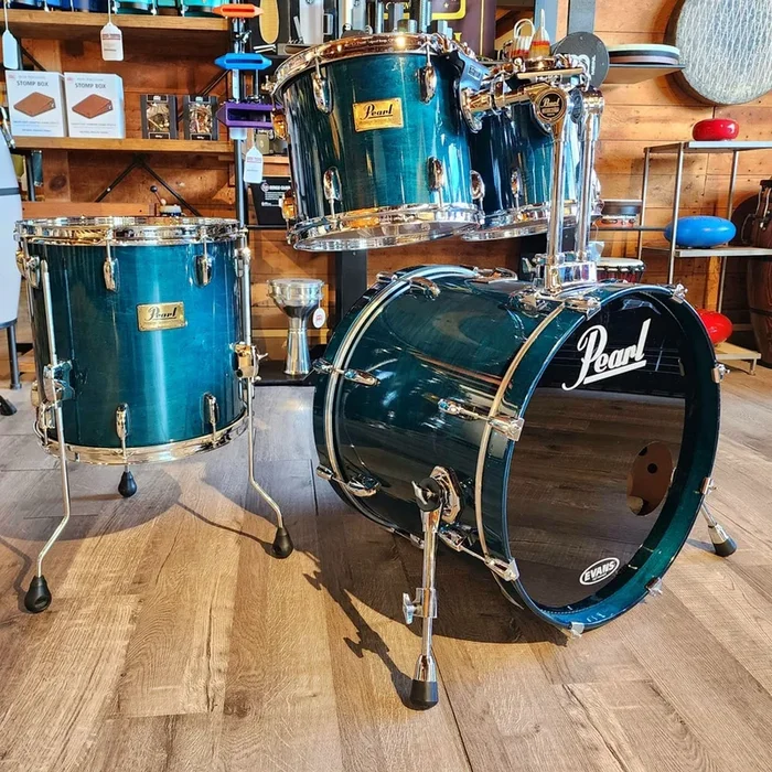 Used Pearl Prestige Session Select 4pc Drum Set Blue Lacquer – Very Good