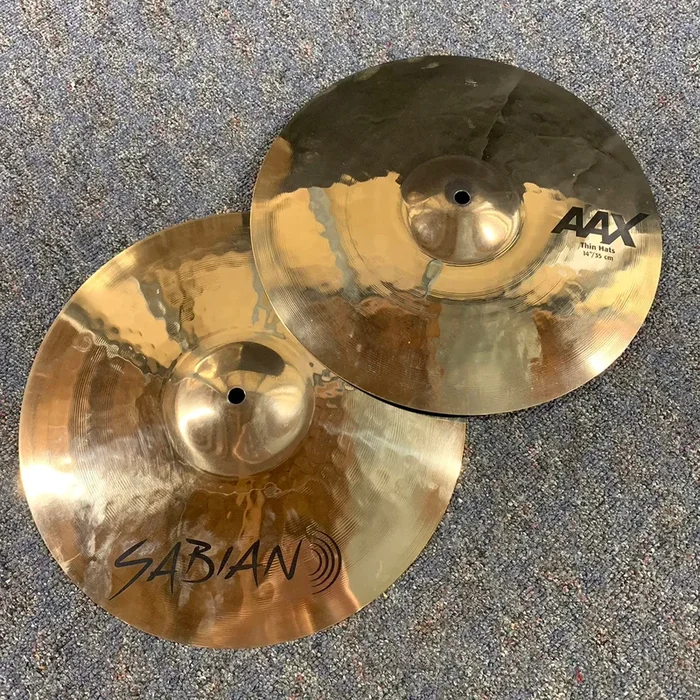 Used Sabian AAX Thin Hi Hat Cymbals 14″ Brilliant