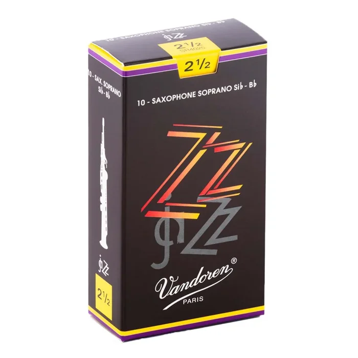 Vandoren SR4025 Soprano Sax ZZ Reeds Strength 2.5; Box of 10