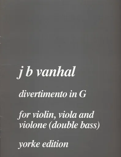 Vanhal: Divertimento in G (violin, Viola, Bass) score & parts