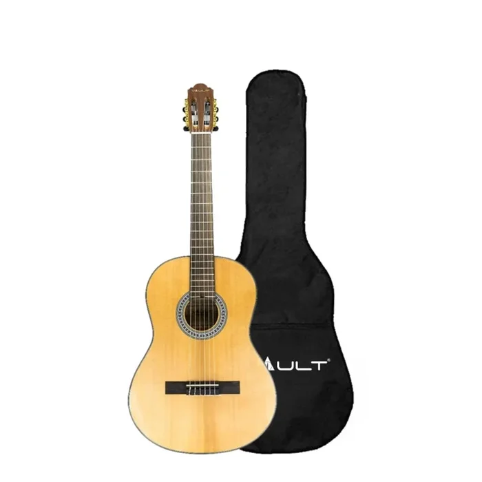 Vault CL-40 4/4 size Premium Solid Spruce-Top Classical Guitar with Gigbag