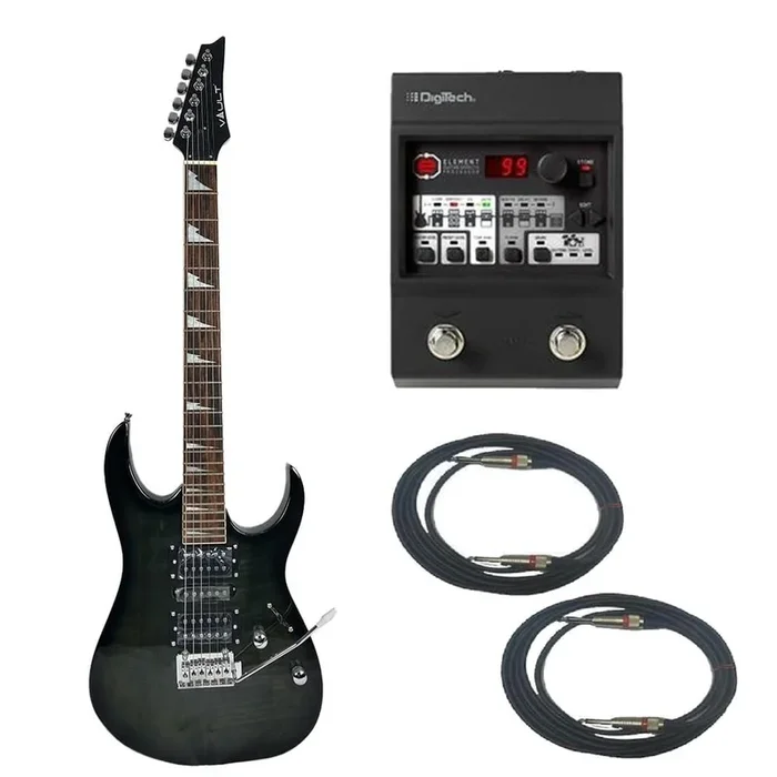 Vault RG1RW Soloist Style Electric Guitar With Digitech Element Guitar Processor Bundle